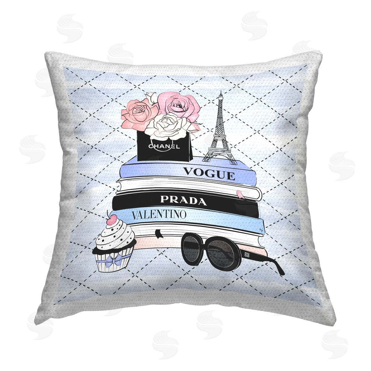 Martina Pavlova Glam Bookstack on Pattern Outdoor Quick-Dry Polyester Printed Throw Pillow