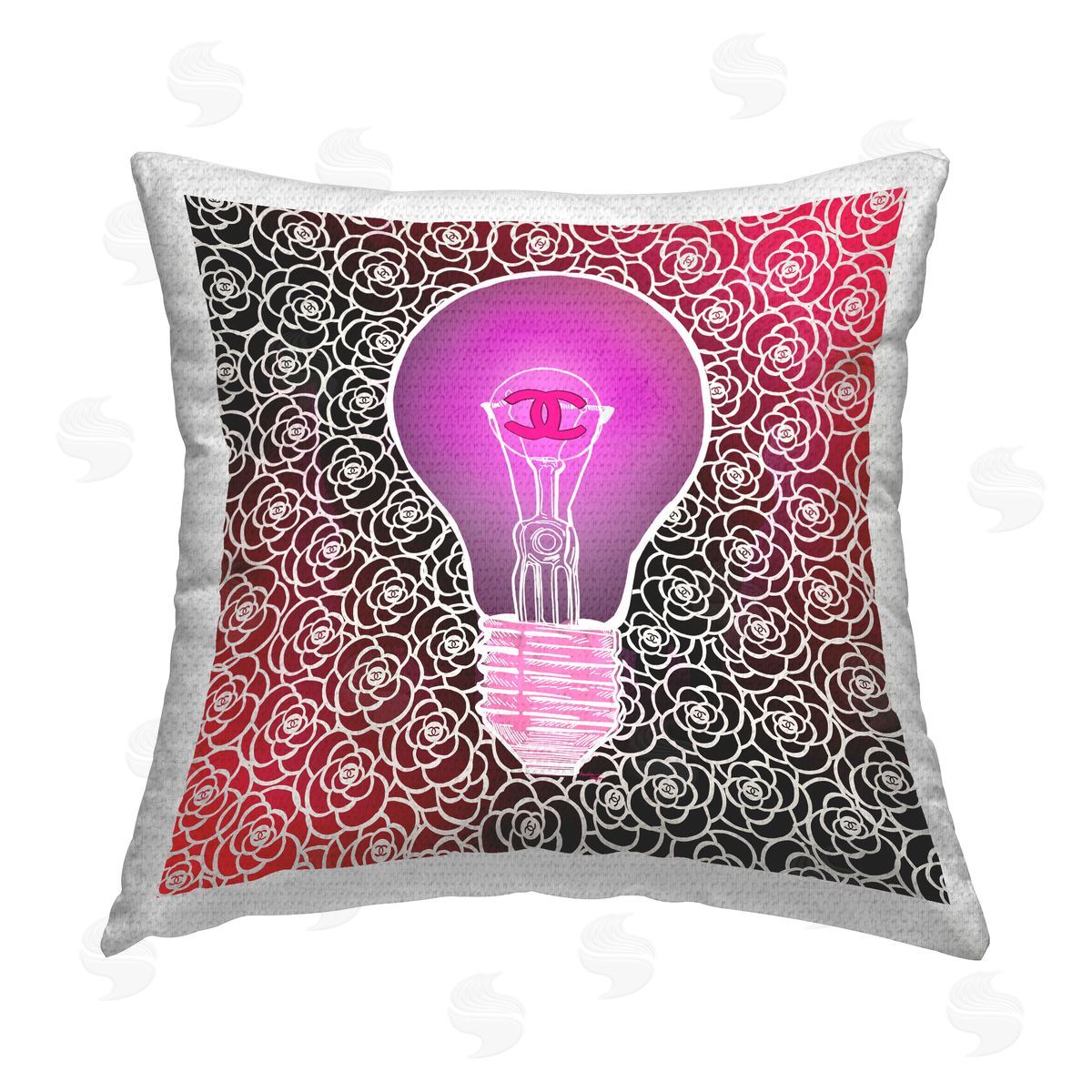 Amelia Noyes Floral Patterned Lightbulb Outdoor Quick-Dry Polyester Printed Throw Pillow