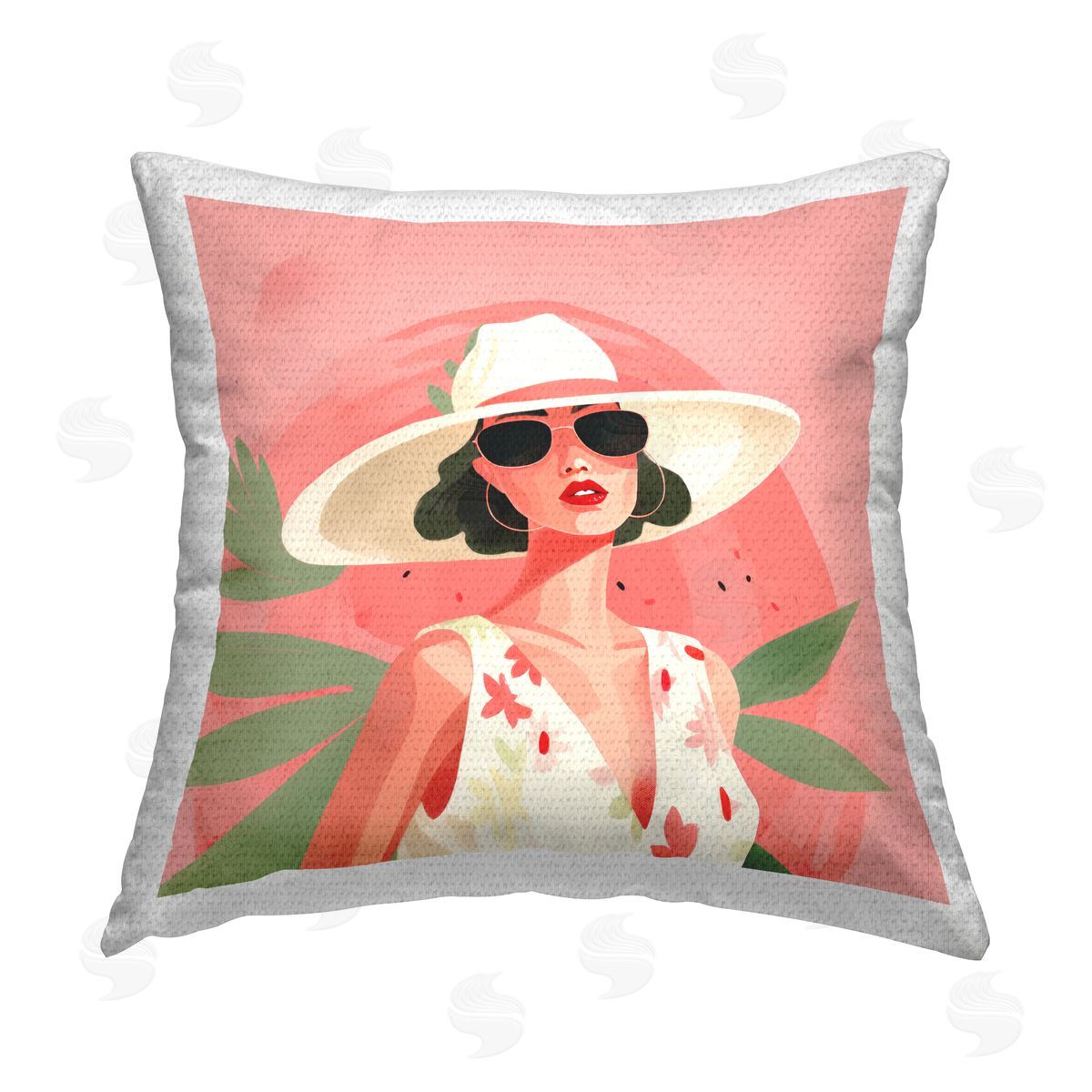 Lazar Studio Tropical Summer Fashion Outdoor Quick-Dry Polyester Printed Throw Pillow
