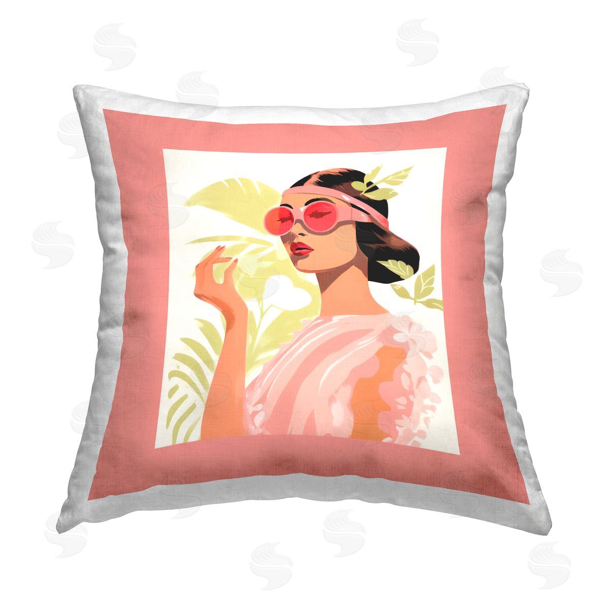Lazar Studio Trendy Chic Female Printed Plush Polyester Throw Pillow