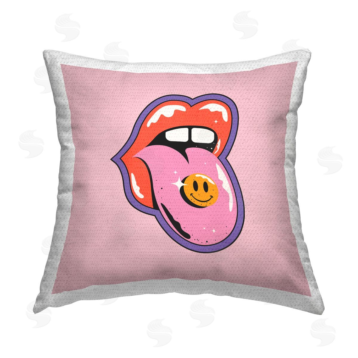 House of Lulu Lips & Tongue Music Symbol Outdoor Quick-Dry Polyester Printed Throw Pillow