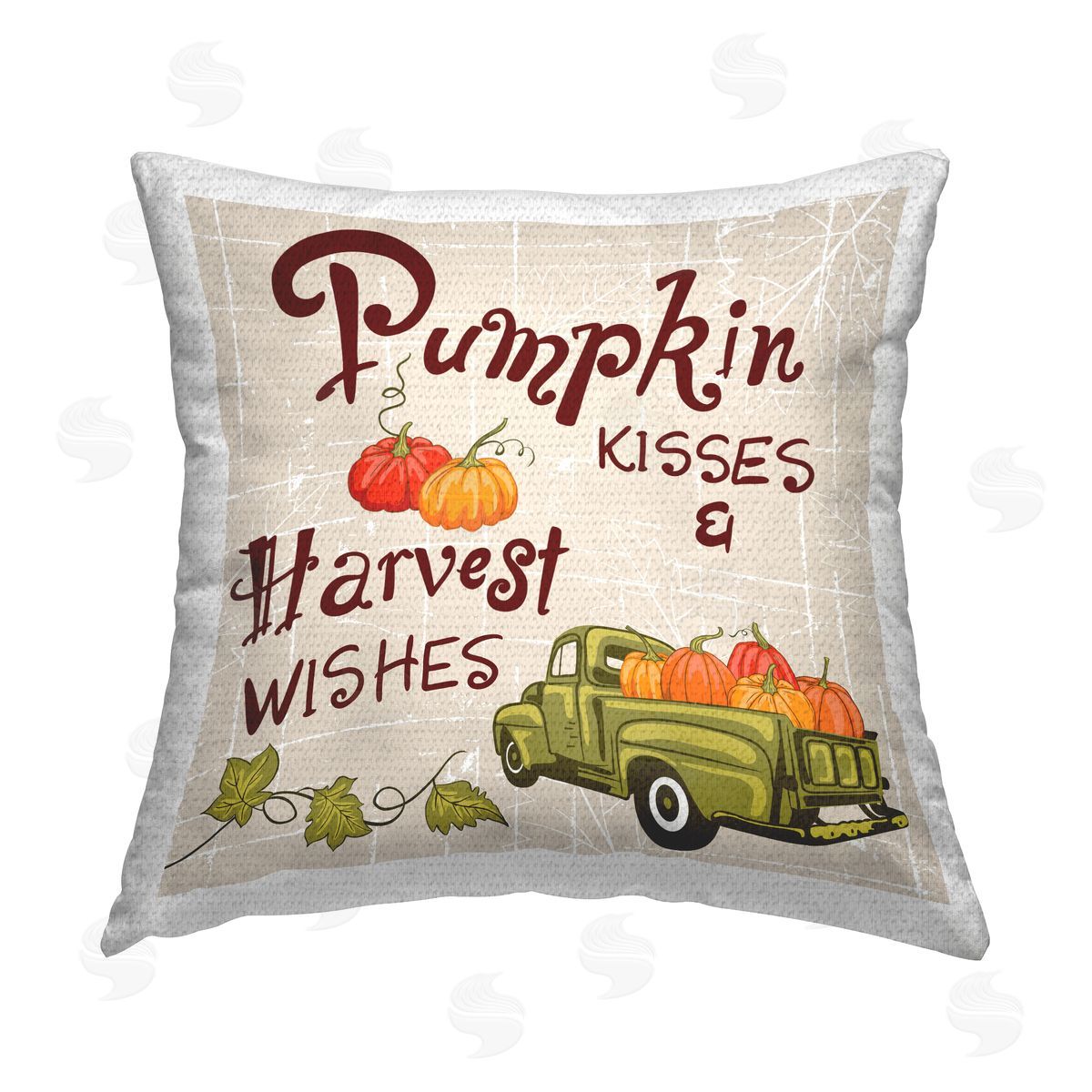 Diane Labombarbe Autumn Pumpkins & Phrase Outdoor Quick-Dry Polyester Printed Throw Pillow