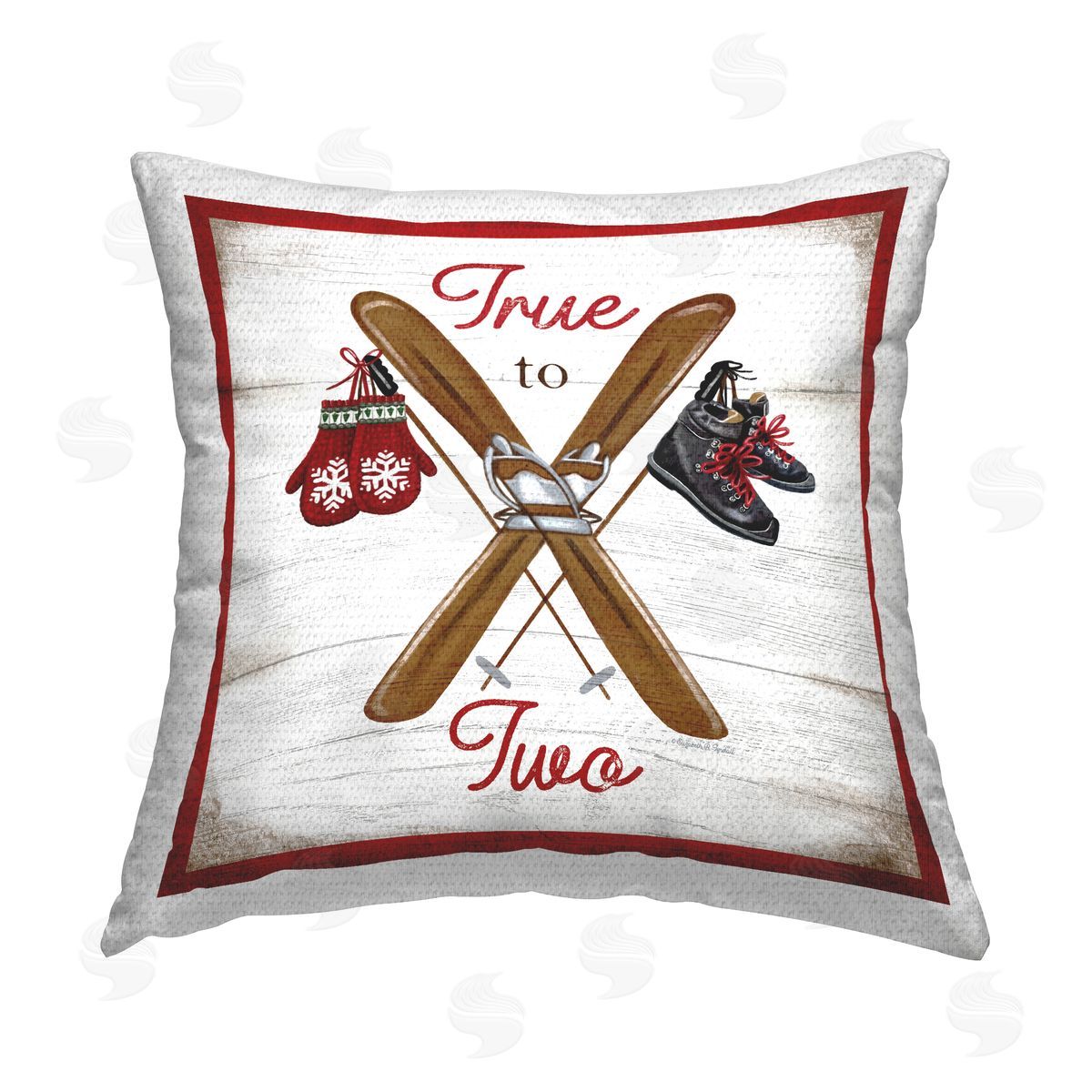 Elizabeth Tyndall True To Two Skiing Outdoor Quick-Dry Polyester Printed Throw Pillow