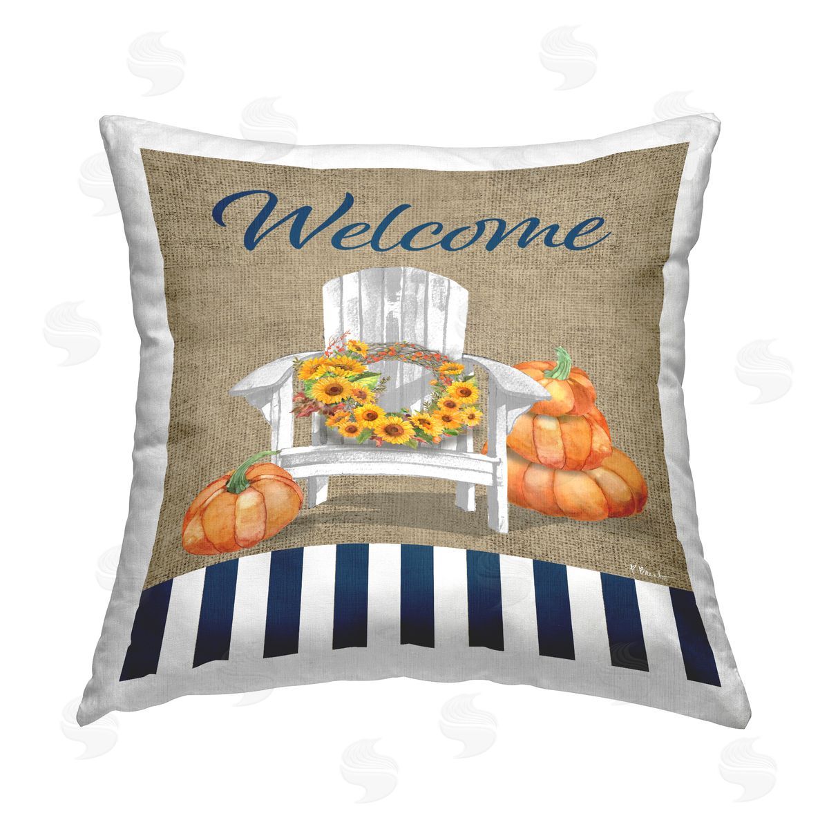 Paul Brent Welcome Autumn Pattern Printed Plush Polyester Throw Pillow