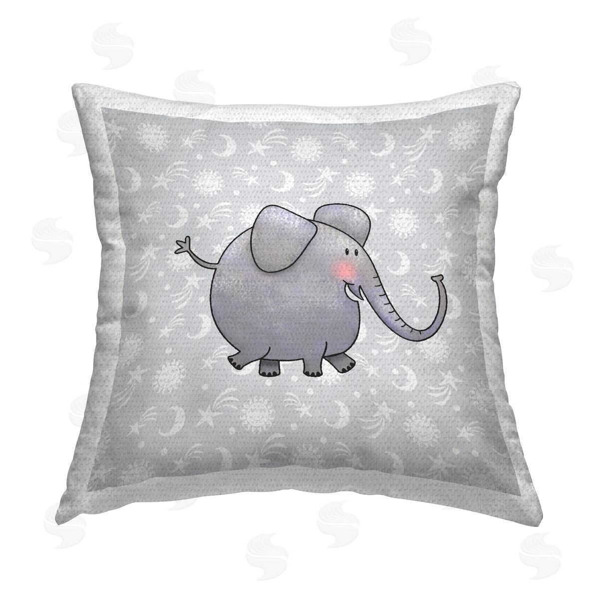 Jeff McKinley rep. Levison Designs Patterned Elephant Nursery Outdoor Quick-Dry Polyester Printed Throw Pillow
