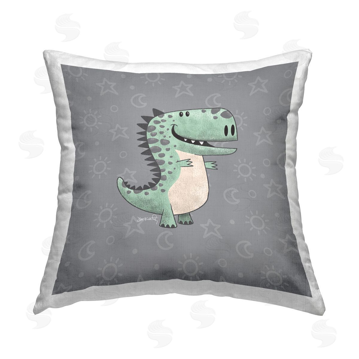 Jeff McKinley rep. Levison Designs Nursery Dinosaur Pattern Printed Plush Polyester Throw Pillow