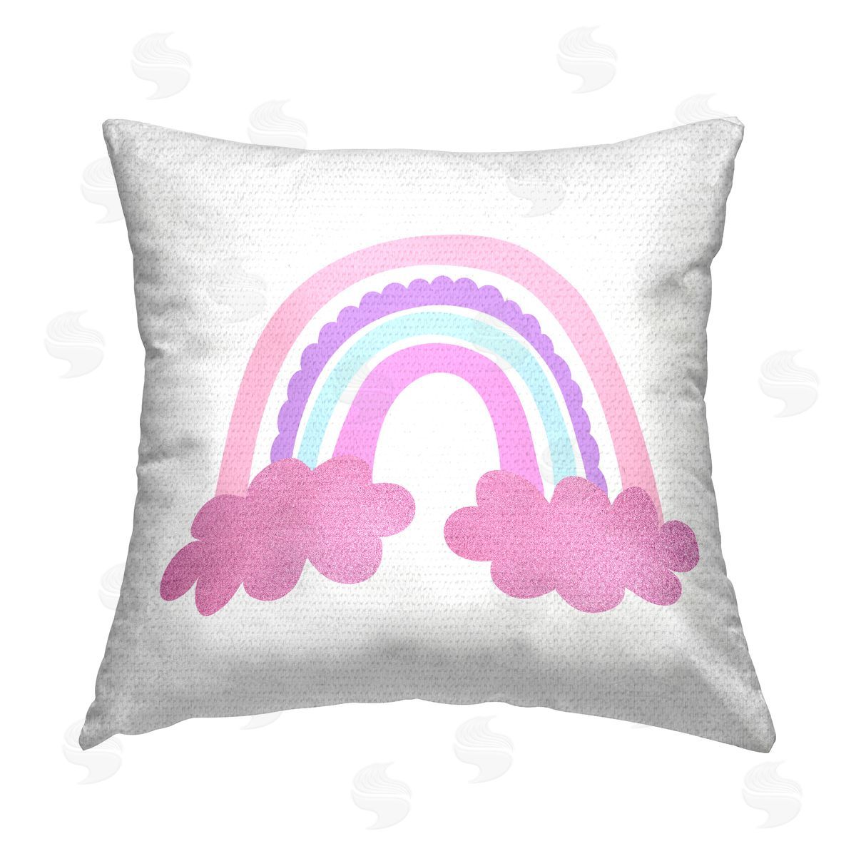 Kim Allen Fun Pink Rainbow Outdoor Quick-Dry Polyester Printed Throw Pillow