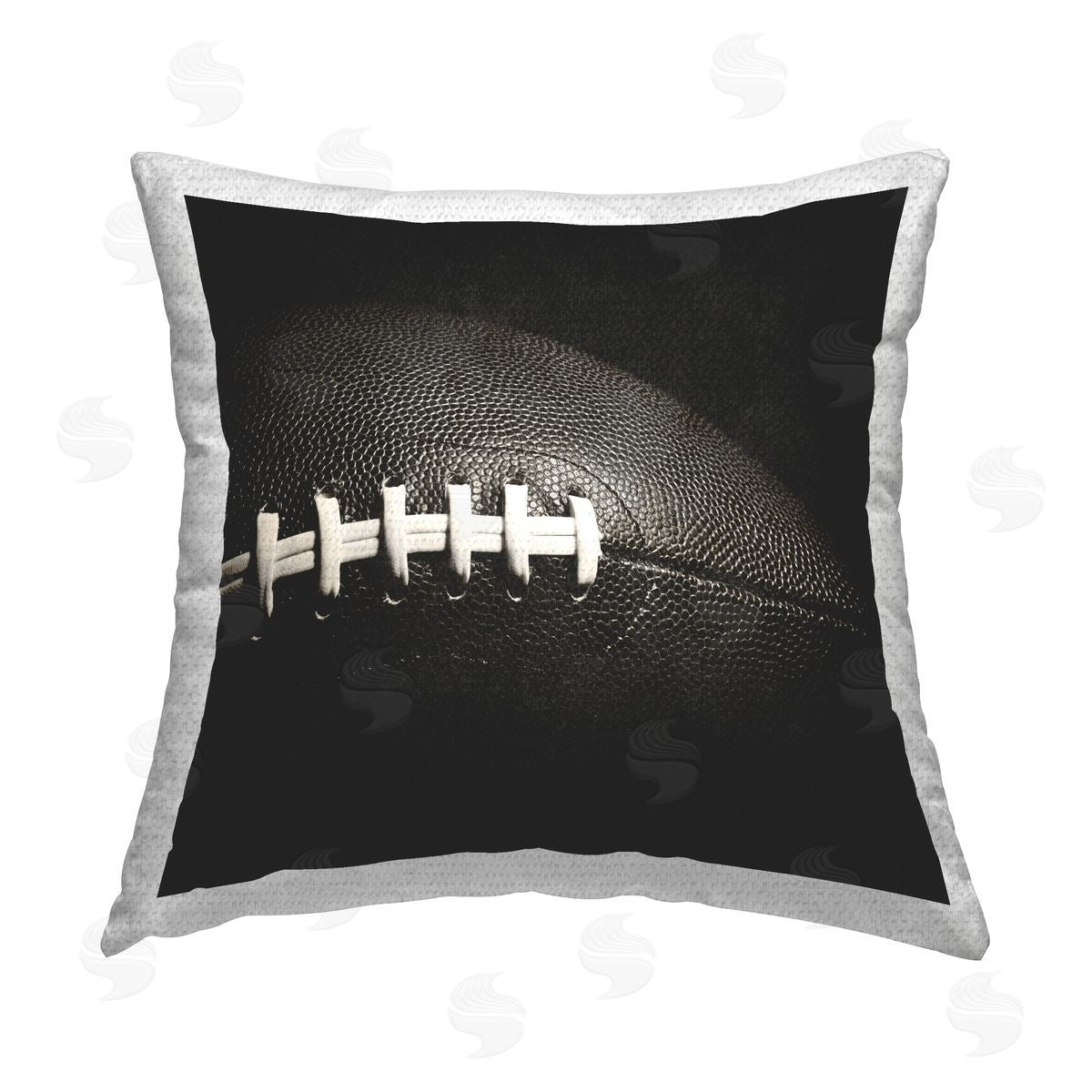 Kim Allen Dark Detailed Football Outdoor Quick-Dry Polyester Printed Throw Pillow