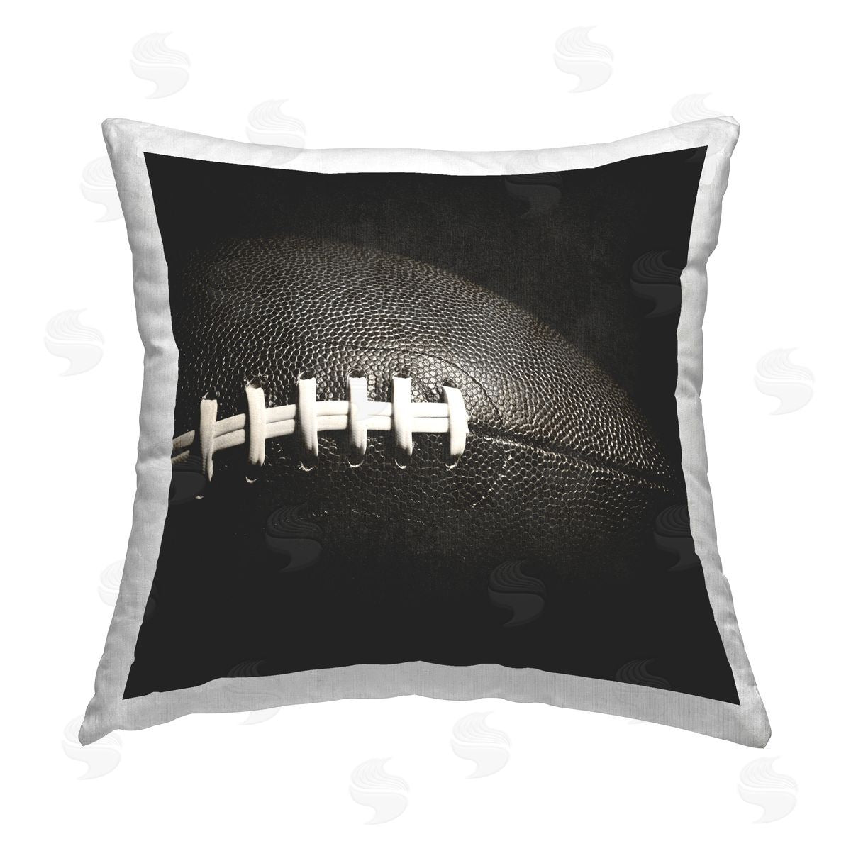 Kim Allen Dark Detailed Football Printed Plush Polyester Throw Pillow