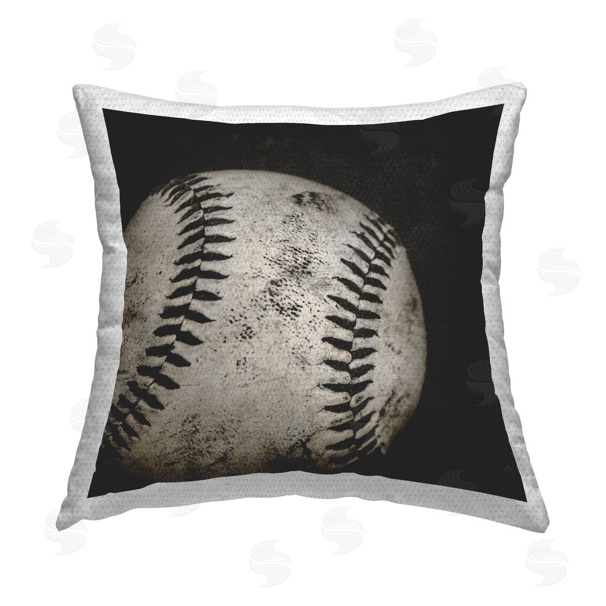 Kim Allen Distressed Detailed Baseball Outdoor Quick-Dry Polyester Printed Throw Pillow