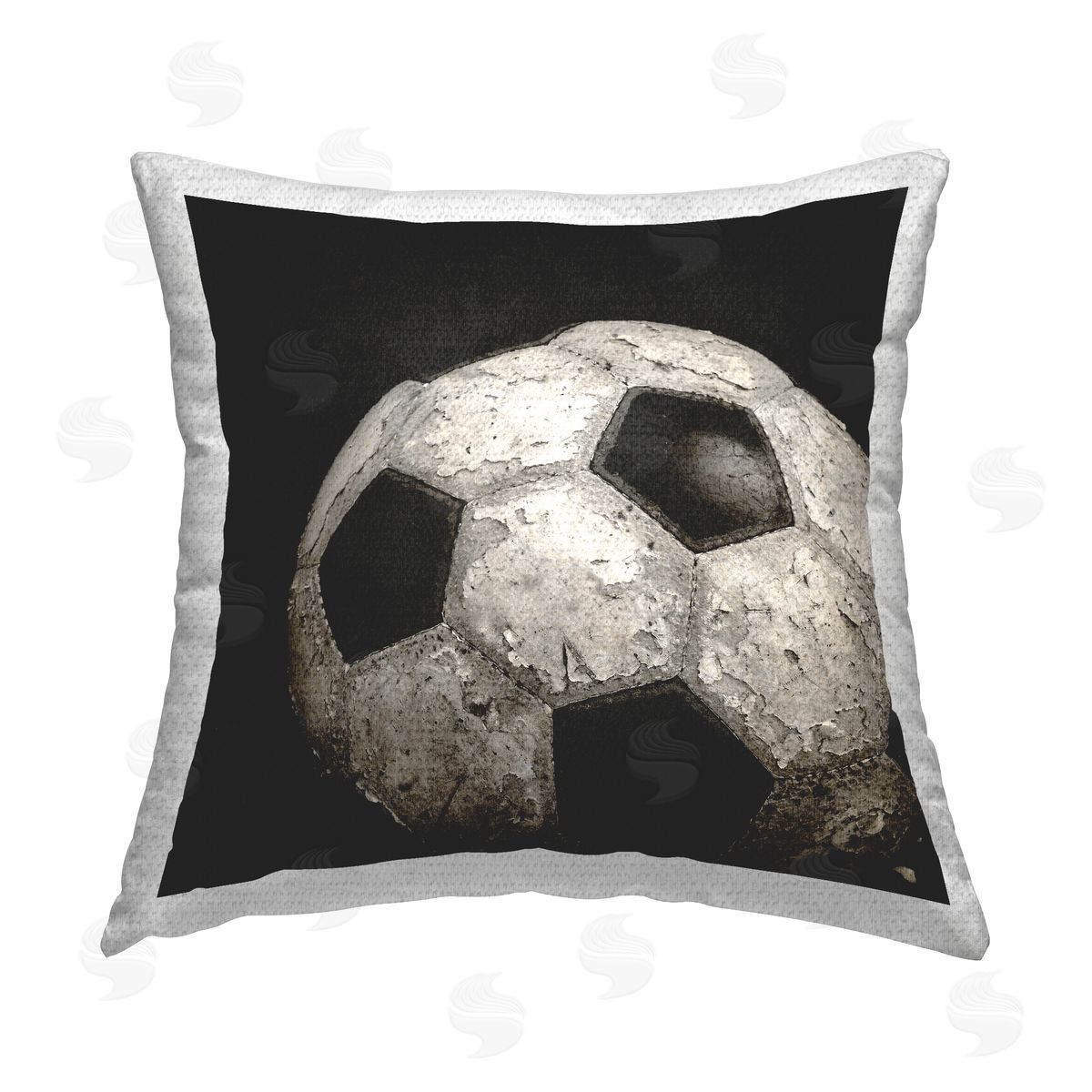 Kim Allen Distressed Soccer Ball Outdoor Quick-Dry Polyester Printed Throw Pillow