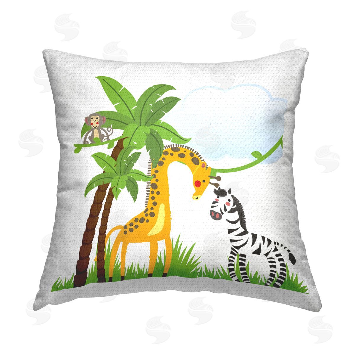 Kim Allen Cartoon Animals & Palm Trees Outdoor Quick-Dry Polyester Printed Throw Pillow