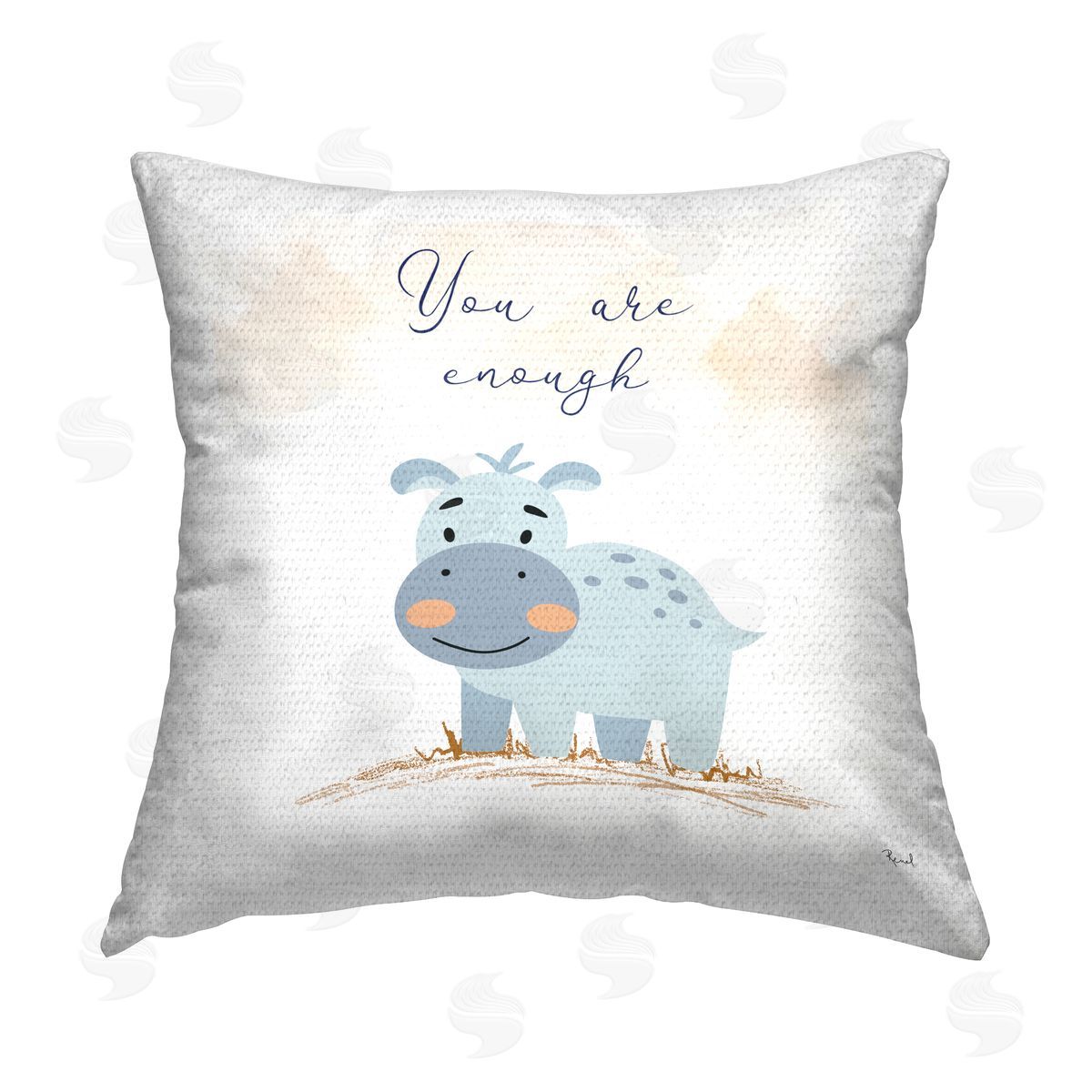 Matthew Piotrowicz Uplifting Nursery Cow Outdoor Quick-Dry Polyester Printed Throw Pillow