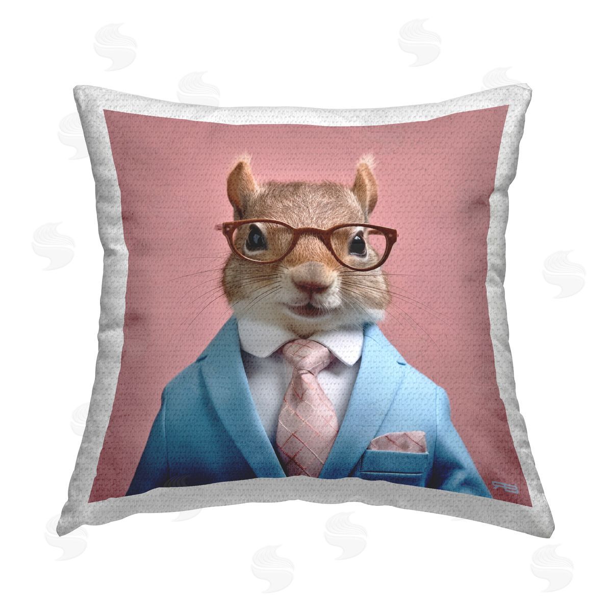 RB Squirrel in Chic Suit Outdoor Quick-Dry Polyester Printed Throw Pillow