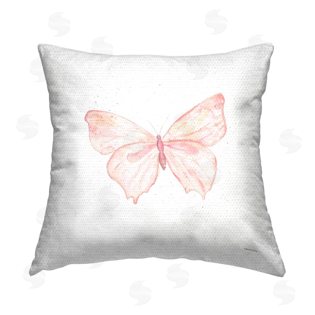 Rachel Nieman Pink Soft Butterfly Outdoor Quick-Dry Polyester Printed Throw Pillow