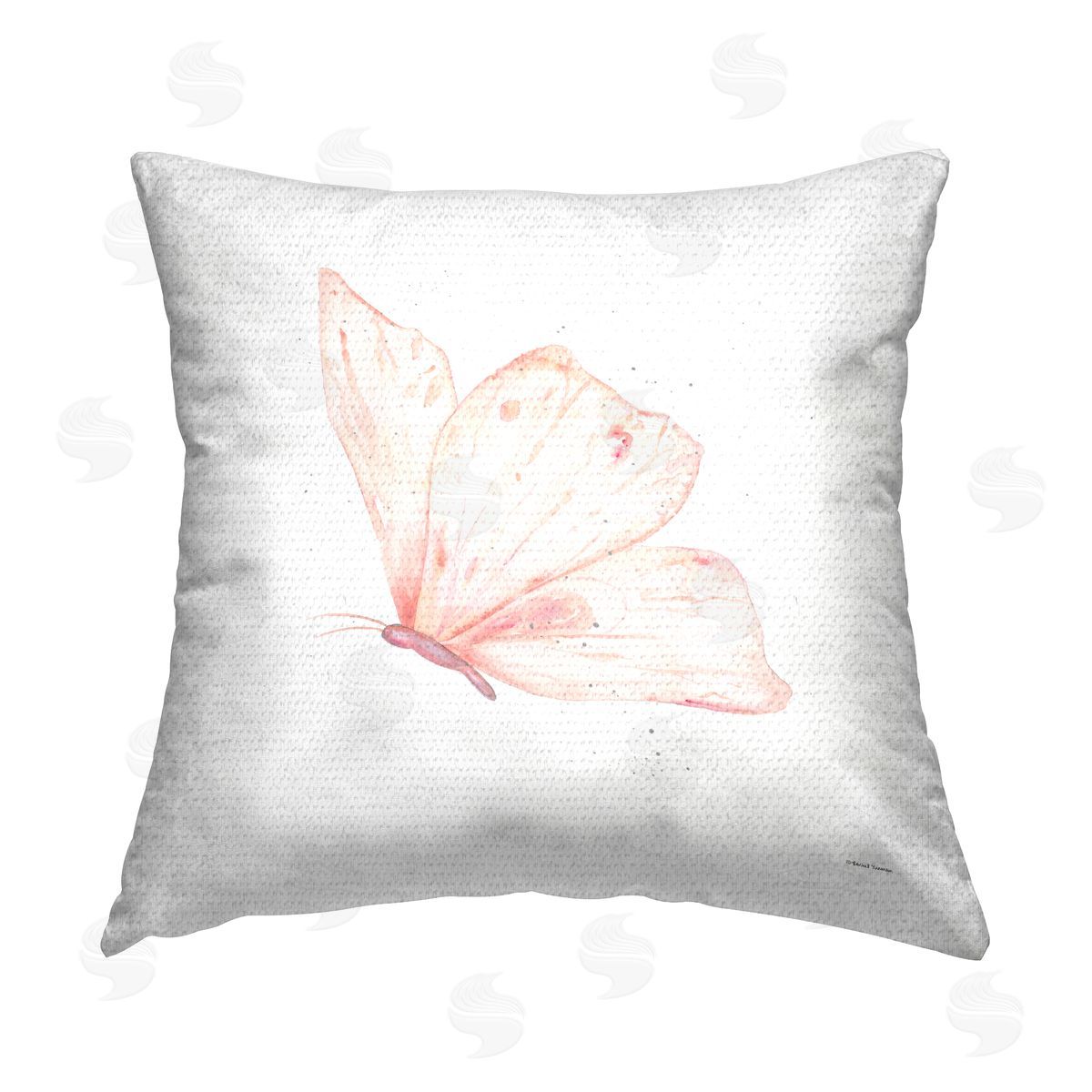 Rachel Nieman Subtle Pink Butterfly Outdoor Quick-Dry Polyester Printed Throw Pillow