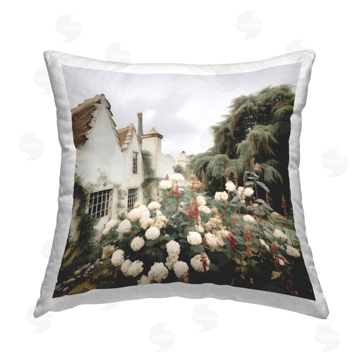 Lazar Studio Garden Cottage Florals Printed Plush Polyester Throw Pillow