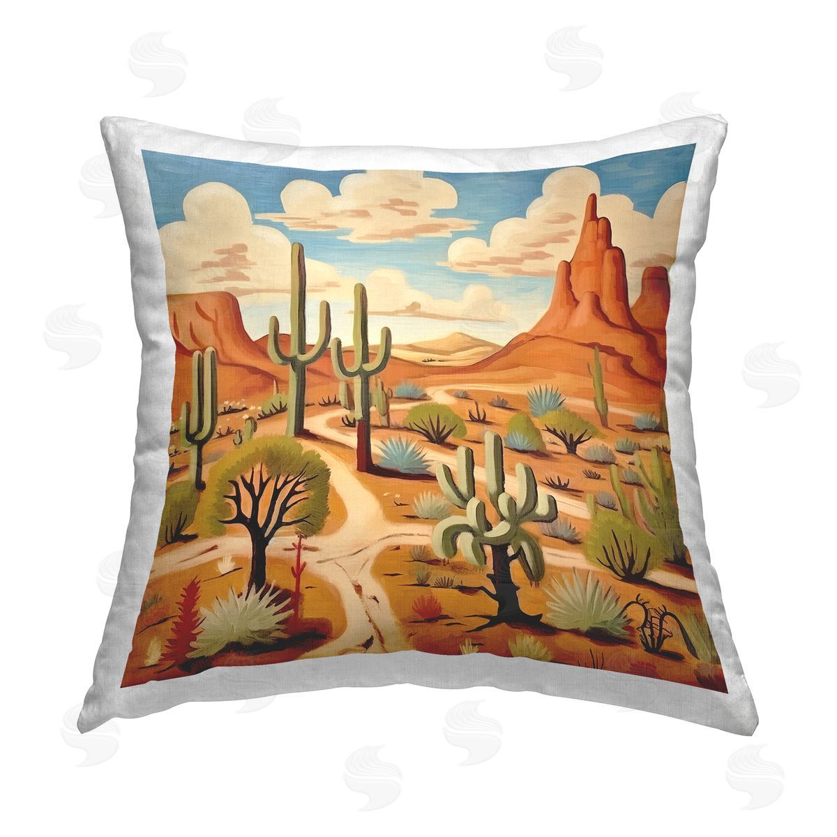Lazar Studio Modern Canyon Valley Printed Plush Polyester Throw Pillow