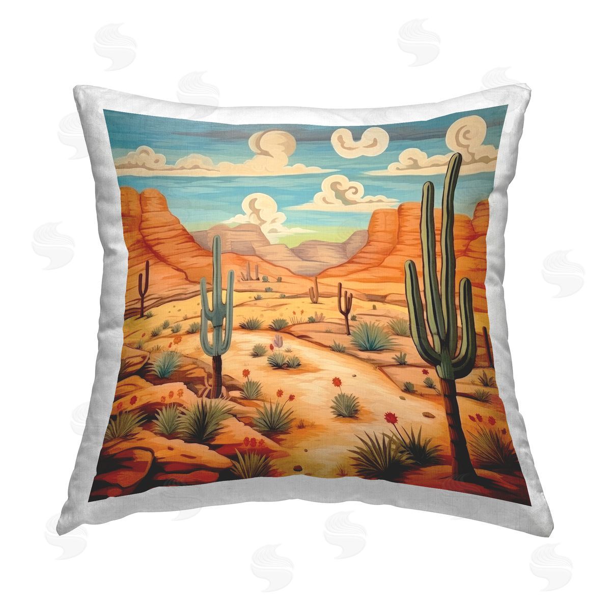 Lazar Studio Modern Desert Scenery Printed Plush Polyester Throw Pillow