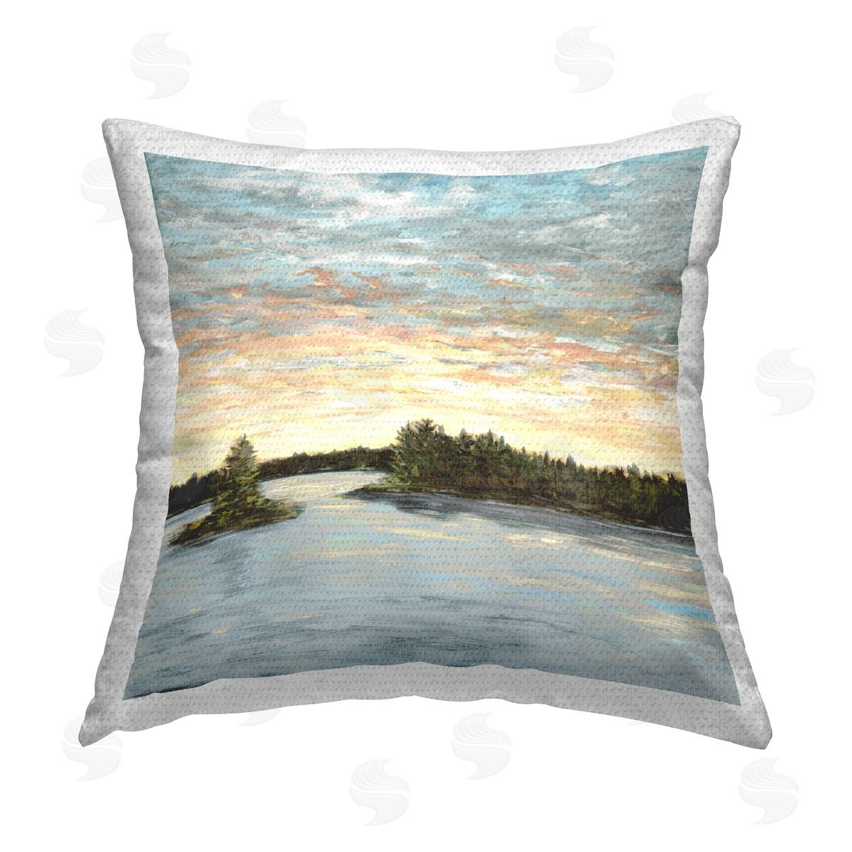 Julie DeRice Lake Scenery Sunrise Outdoor Quick-Dry Polyester Printed Throw Pillow