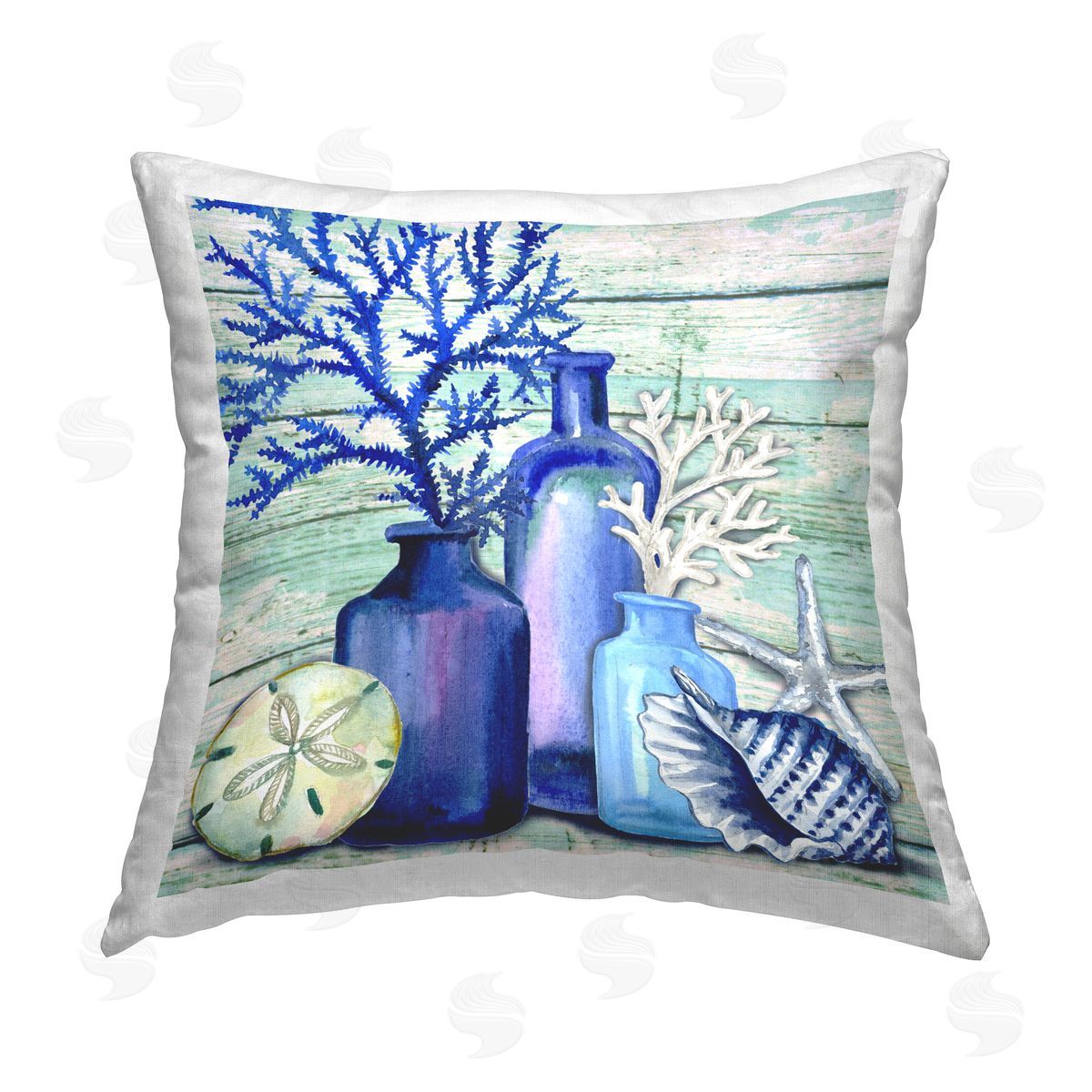 Elena Vladykina Maritime Still Life Printed Plush Polyester Throw Pillow