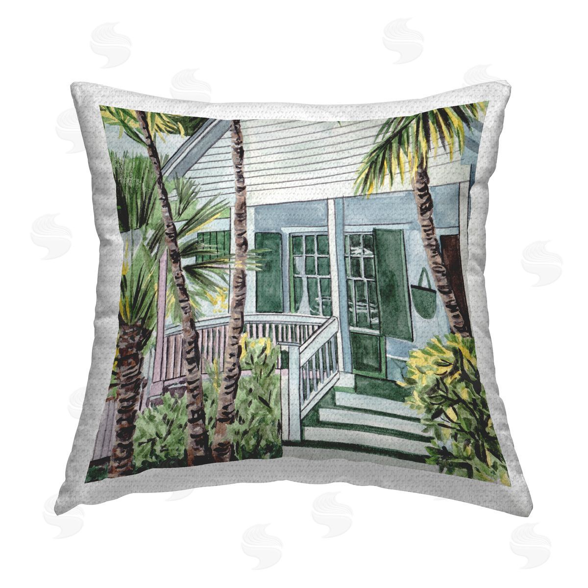 Melissa Wang Tropical Cottage Porch Outdoor Quick-Dry Polyester Printed Throw Pillow