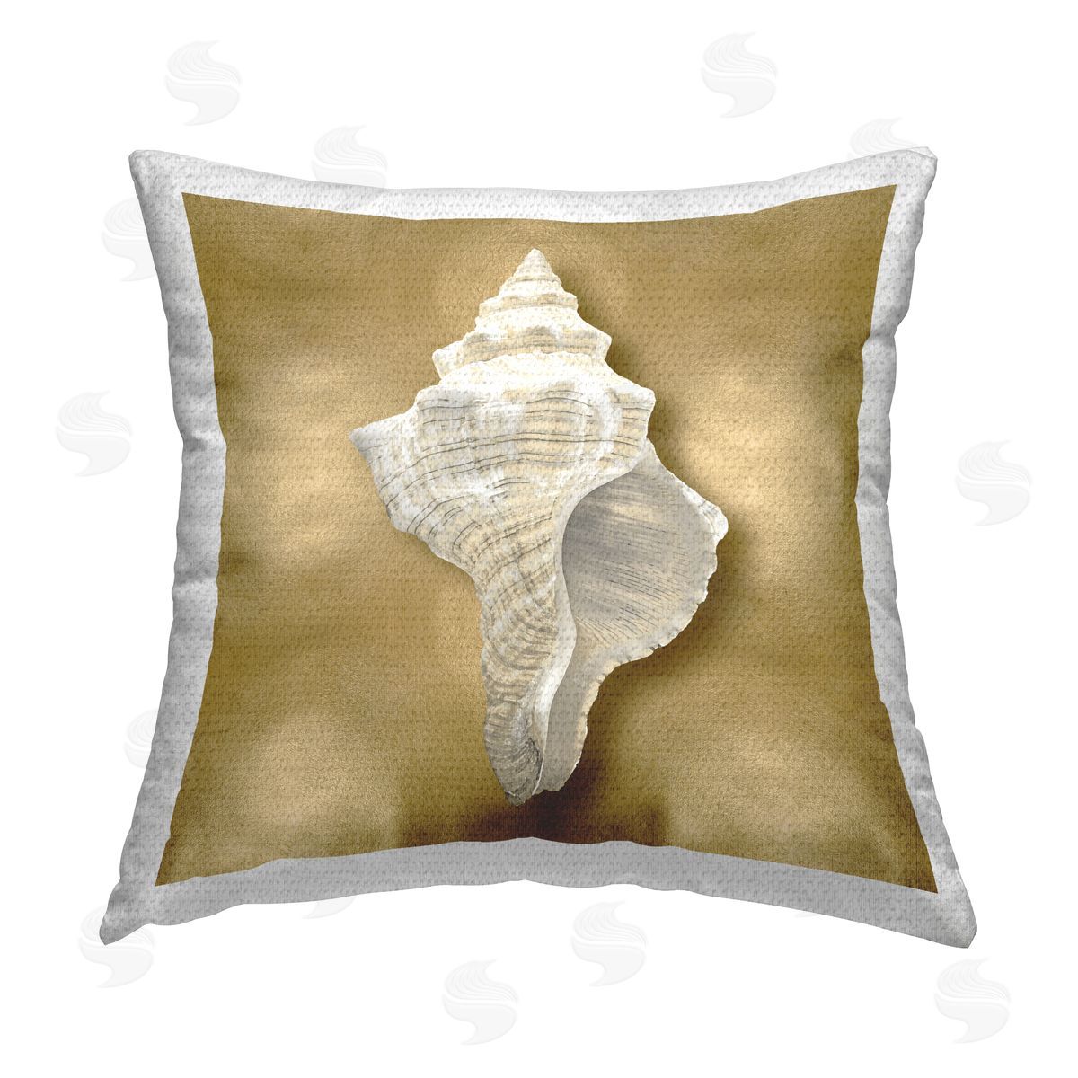 Caroline Kelly Conch Shell on Glam Outdoor Quick-Dry Polyester Printed Throw Pillow