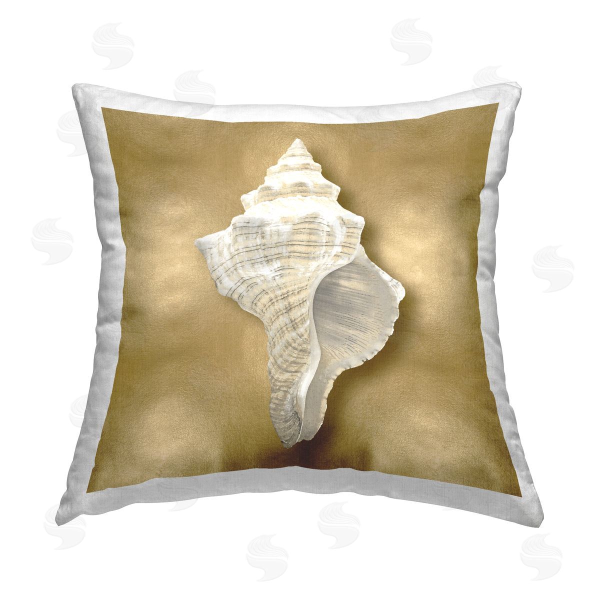 Caroline Kelly Conch Shell on Glam Printed Plush Polyester Throw Pillow