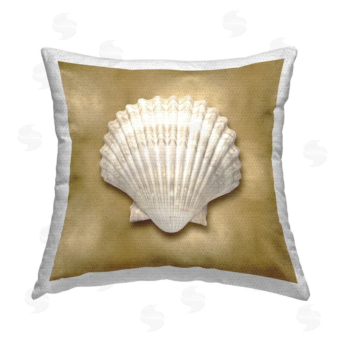 Caroline Kelly Clam Shell on Glam Outdoor Quick-Dry Polyester Printed Throw Pillow