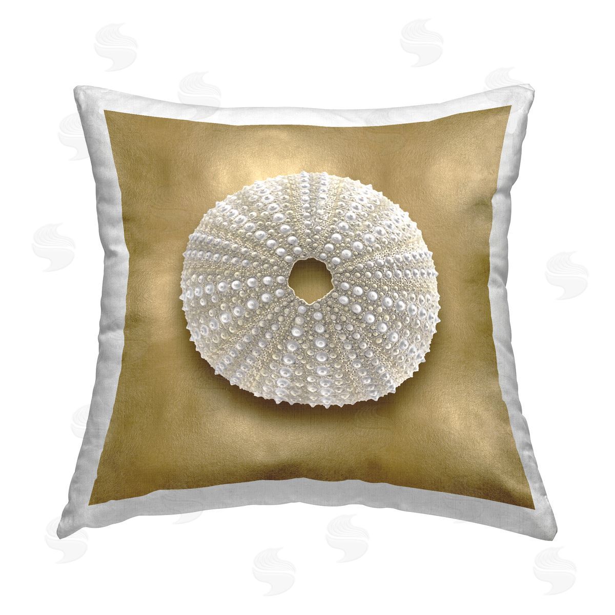 Caroline Kelly Urchin Shell on Glam Printed Plush Polyester Throw Pillow