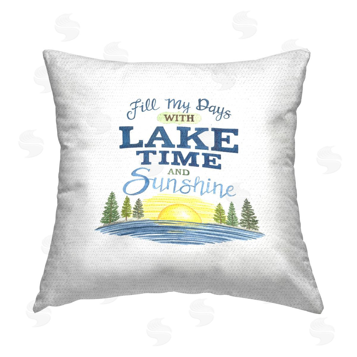 Deb Strain Lake Time & Sunshine Outdoor Quick-Dry Polyester Printed Throw Pillow