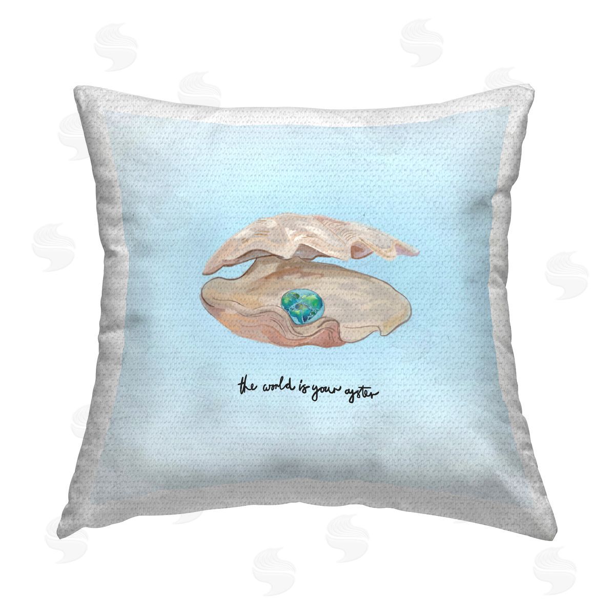 Amelia Noyes Uplifting Oyster Pearl Outdoor Quick-Dry Polyester Printed Throw Pillow