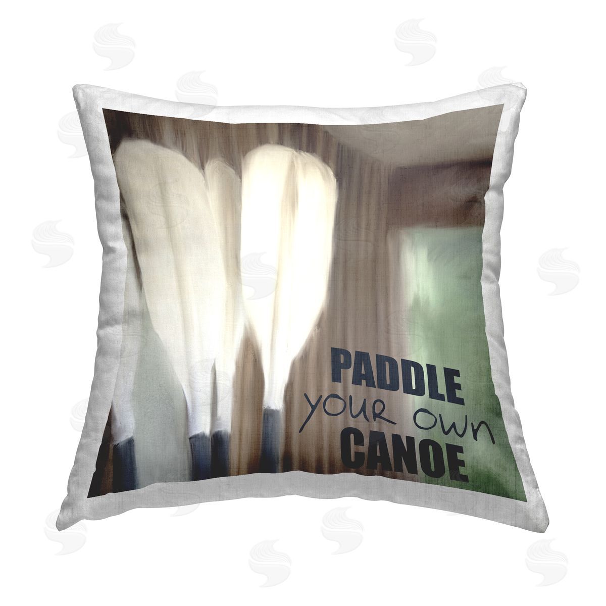 Kim Allen Motivational Canoe Oars Printed Plush Polyester Throw Pillow