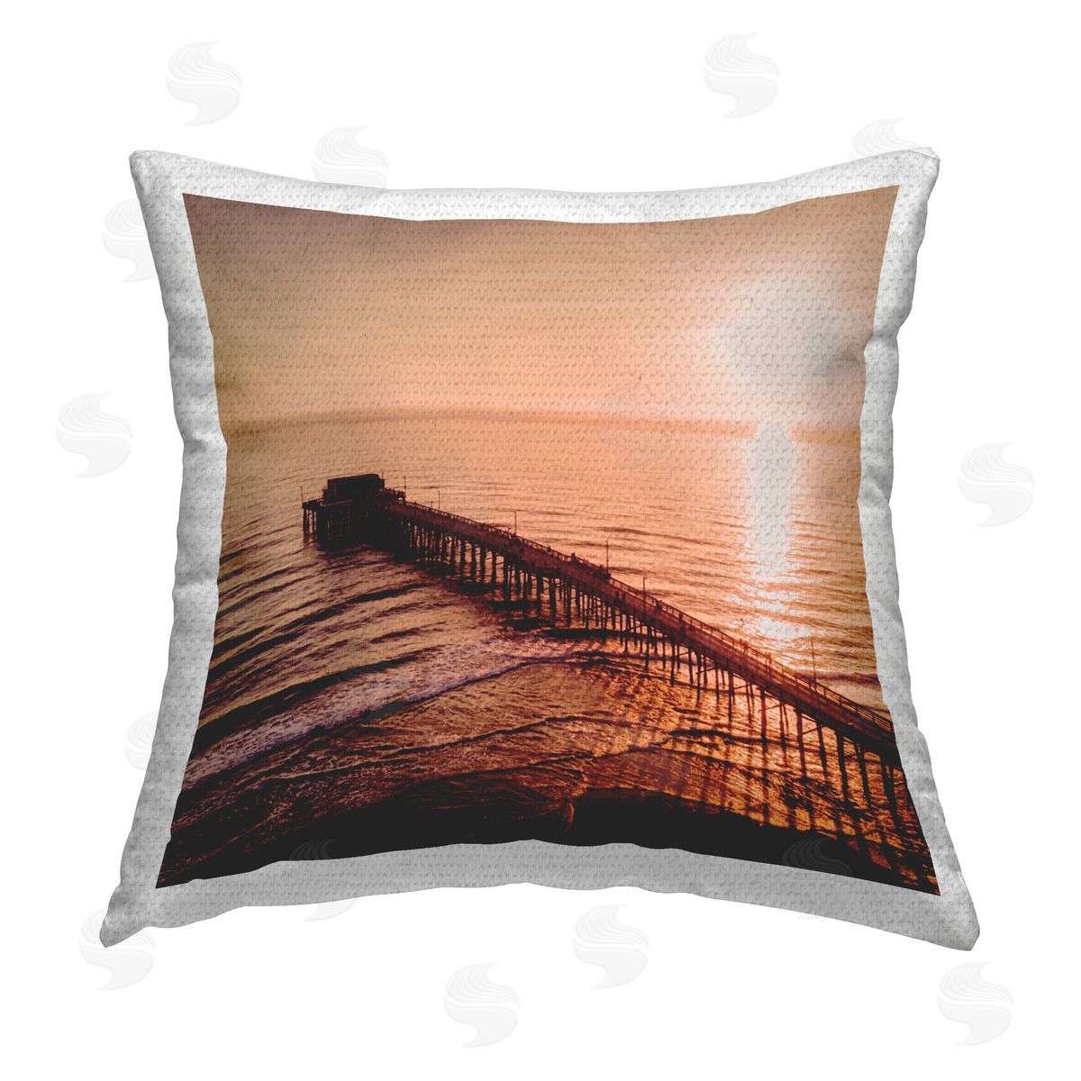 Marcus Prime Bright Sun Over Ocean Outdoor Quick-Dry Polyester Printed Throw Pillow