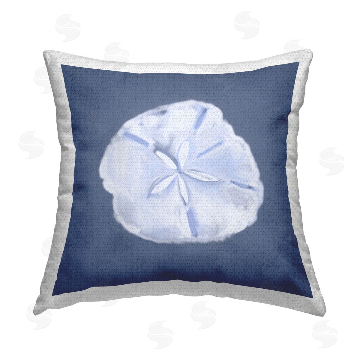 Julie DeRice Abstract Blue Sand Dollar Outdoor Quick-Dry Polyester Printed Throw Pillow