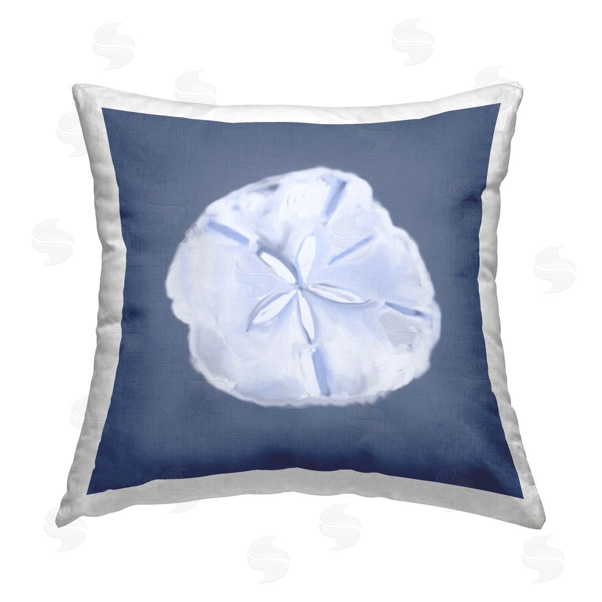 Julie DeRice Abstract Blue Sand Dollar Printed Plush Polyester Throw Pillow