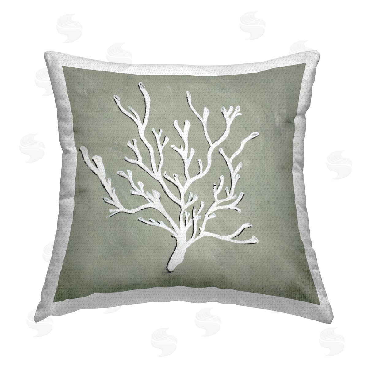 Nola James Abstract Coral Shape Outdoor Quick-Dry Polyester Printed Throw Pillow