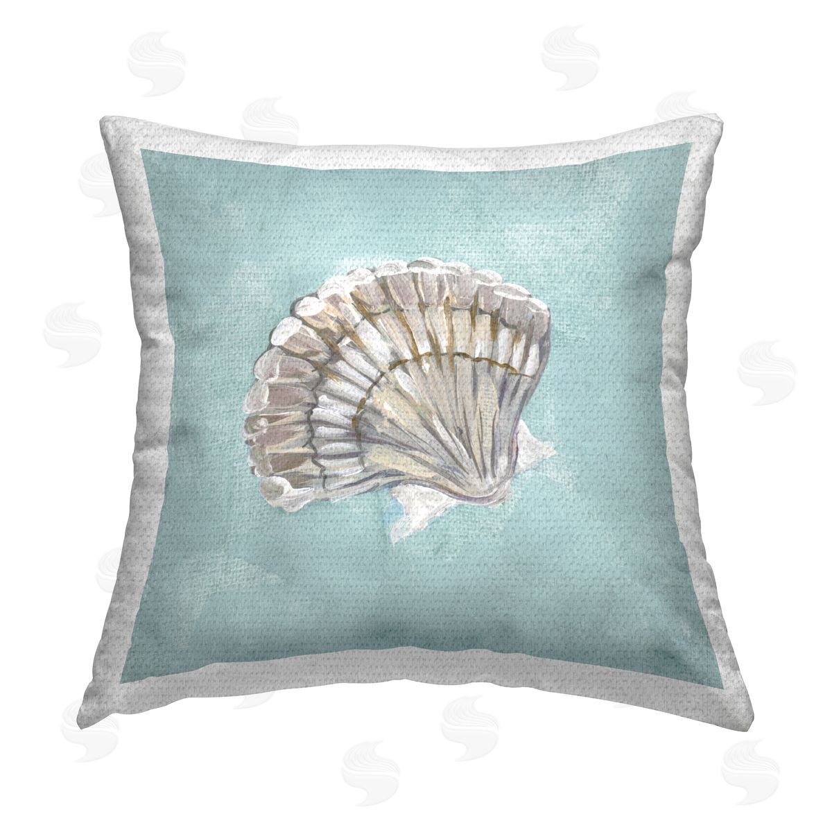 Julie DeRice Abstract Clam on Blue Outdoor Quick-Dry Polyester Printed Throw Pillow