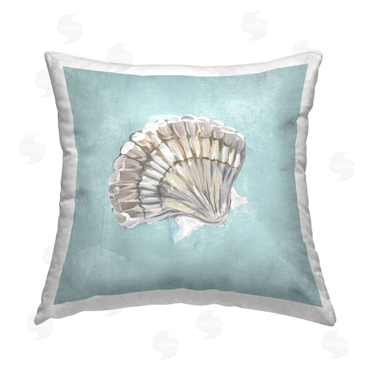 Julie DeRice Abstract Clam on Blue Printed Plush Polyester Throw Pillow
