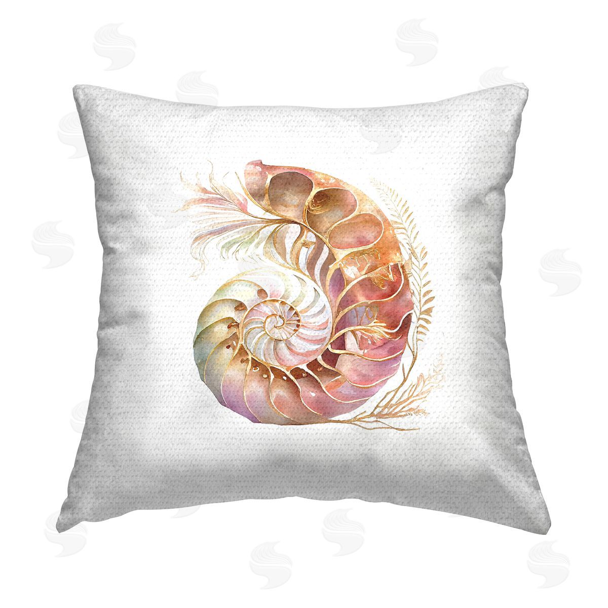 Birch & Ink Abstract Nautilus Spiral Outdoor Quick-Dry Polyester Printed Throw Pillow