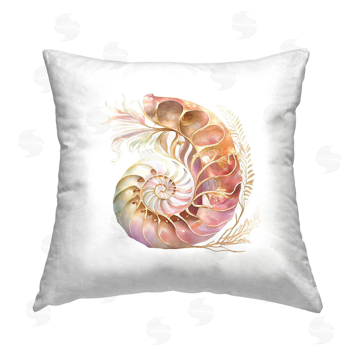 Birch & Ink Abstract Nautilus Spiral Printed Plush Polyester Throw Pillow
