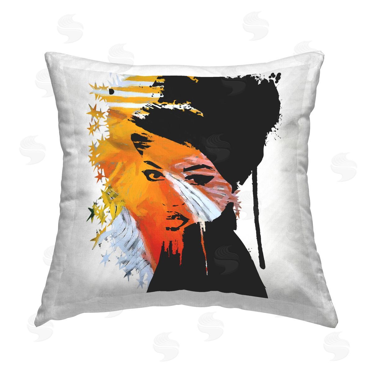 Karen Smith Abstract Star Pattern Woman Printed Plush Polyester Throw Pillow