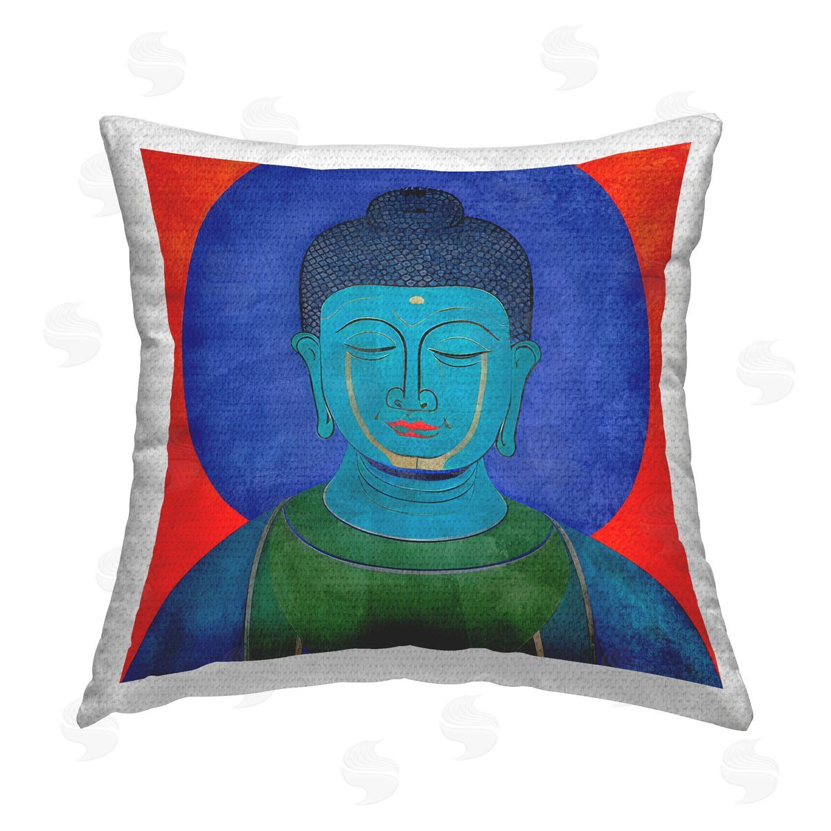 Elena Ray Traditional Buddha Portrait Outdoor Quick-Dry Polyester Printed Throw Pillow
