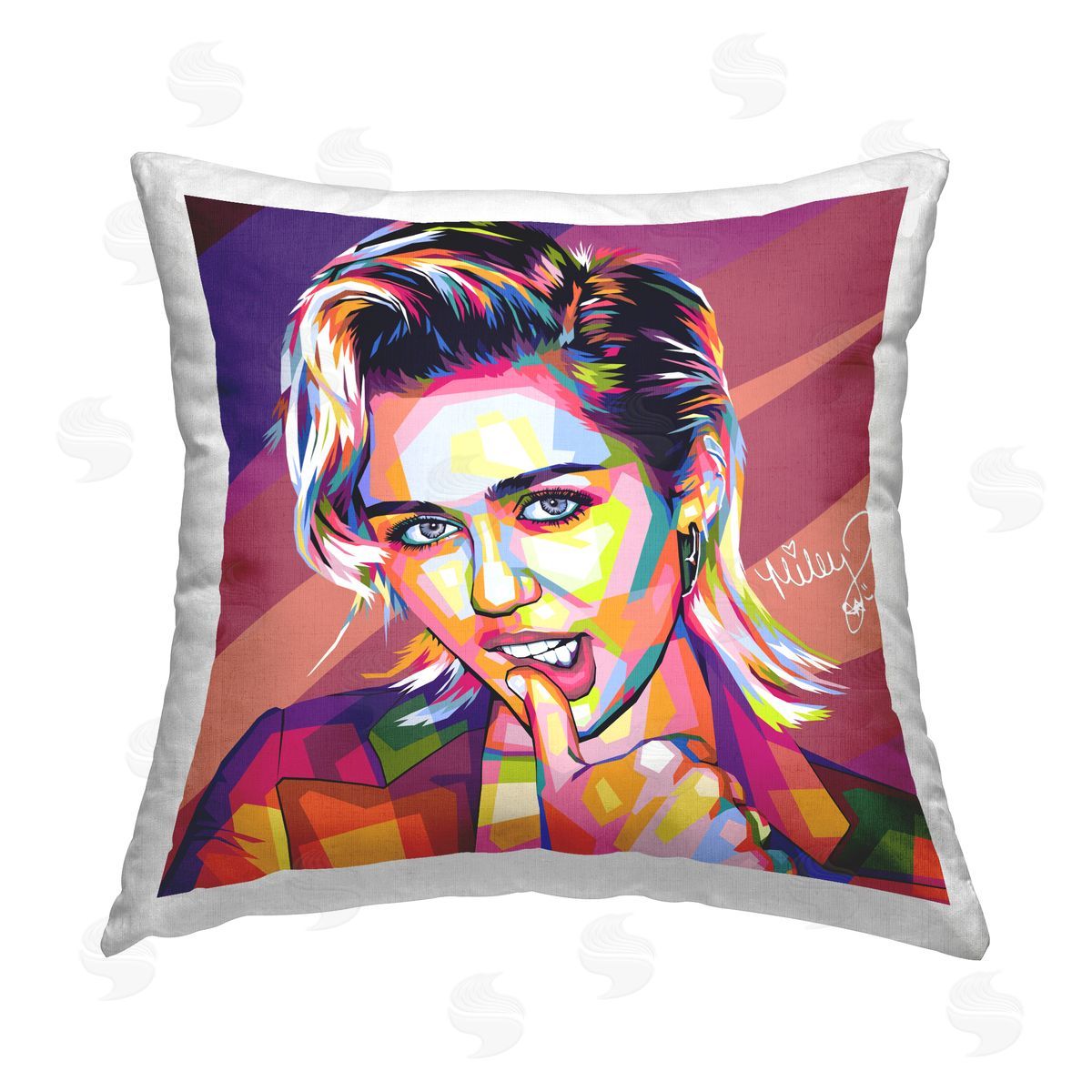 Birch & Ink Modern Miley Pop Culture Printed Plush Polyester Throw Pillow