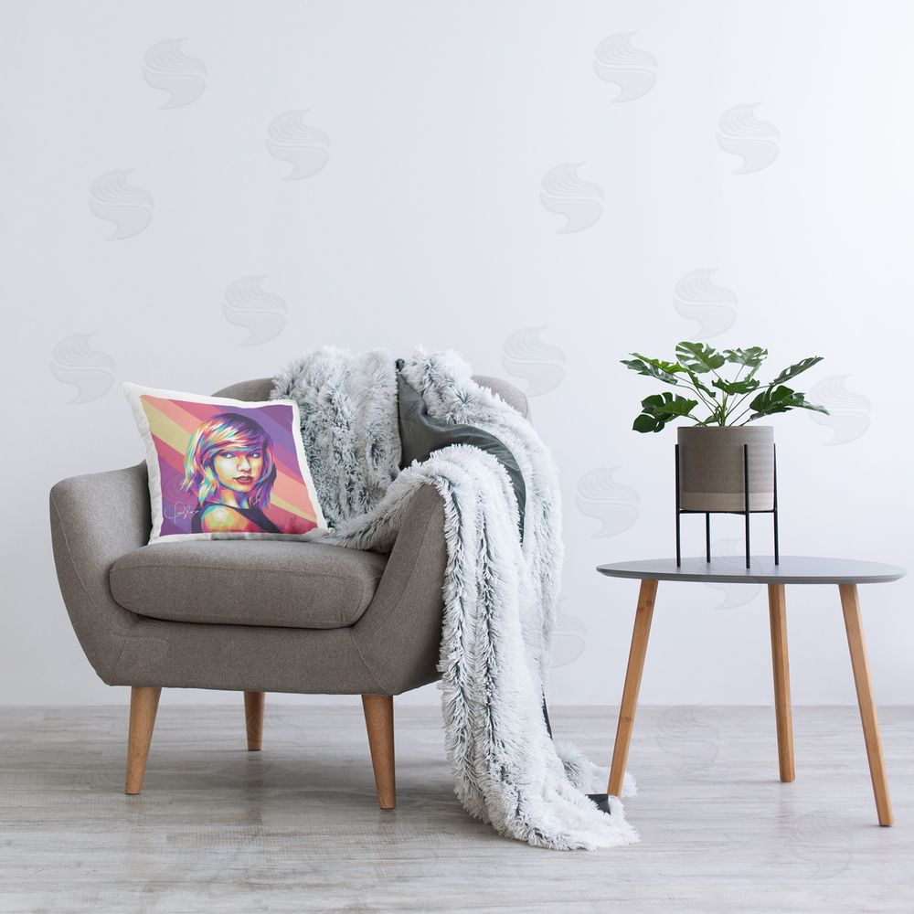 Birch & Ink Abstract Patterned Taylor Printed Plush Polyester Throw Pillow On Chair