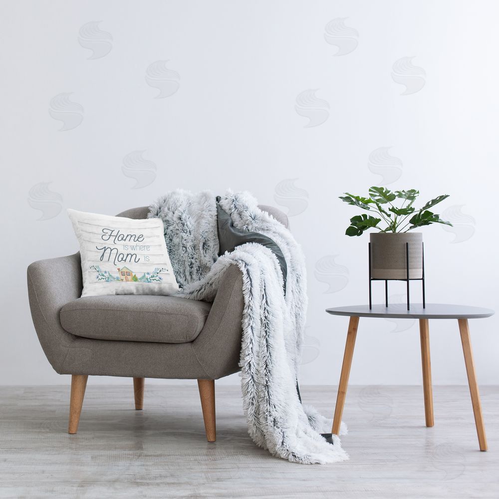 Conrad Knutsen Rustic Where Mom Is Printed Plush Polyester Throw Pillow On Chair