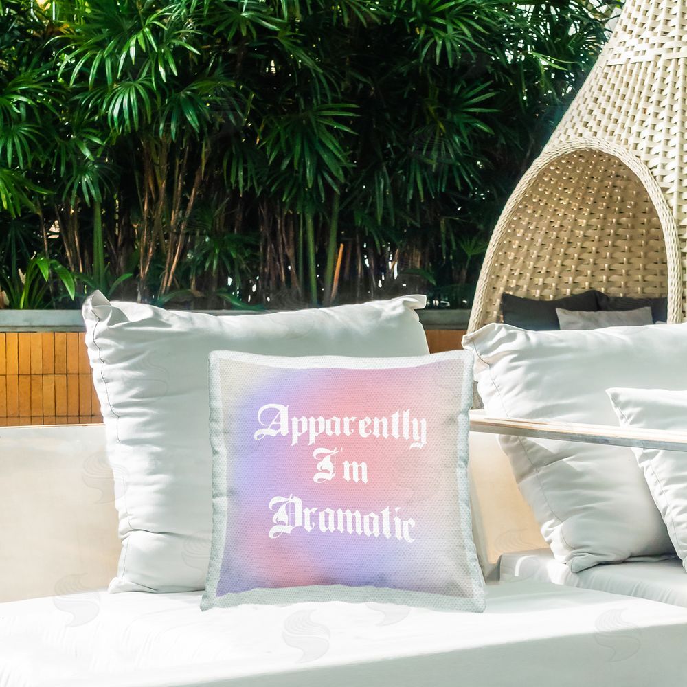 House of Lulu Sassy Dramatic Pastel Phrase Outdoor Quick-Dry Polyester Printed Throw Pillow in Back Yard