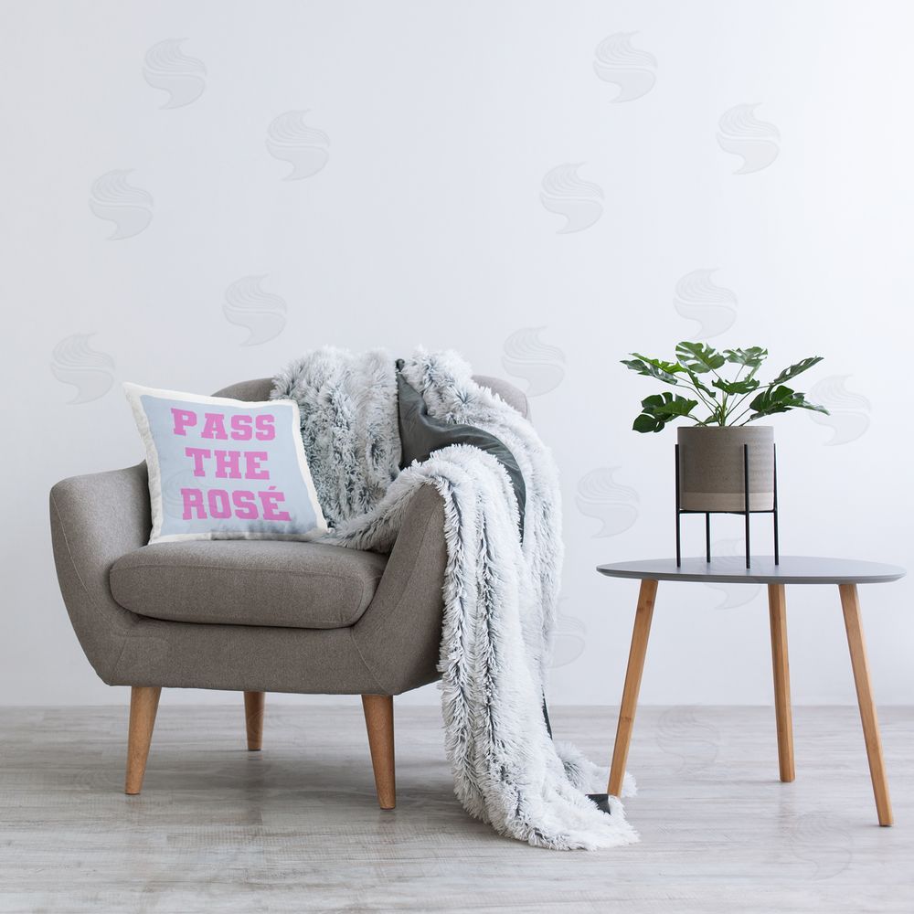 House of Lulu Bold Pass The Rose Printed Plush Polyester Throw Pillow On Chair