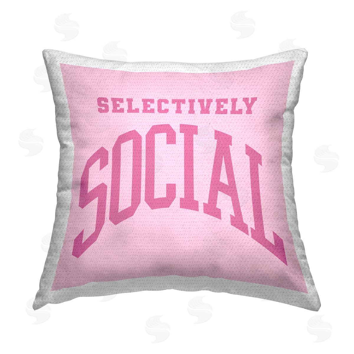 House of Lulu Selectively Social Pink Saying Outdoor Quick-Dry Polyester Printed Throw Pillow