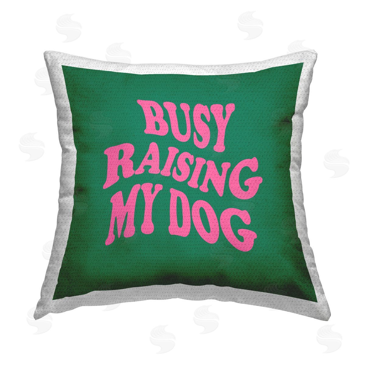 House of Lulu Busy Raising My Dog Phrase Outdoor Quick-Dry Polyester Printed Throw Pillow